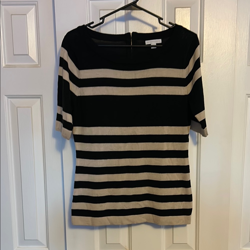 Black and Tan Striped Women's Top